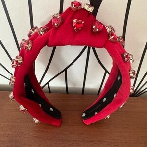 Lele sadoughi hard to find red velvet heart ♥️ jewel headband